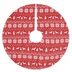 Deutsch Drahthaar Weihnachtsmuster Polyester Weihnachtsbaumdecke