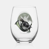 Deutsch Drahthaar Weinglas Ohne Stiel (Rückseite)