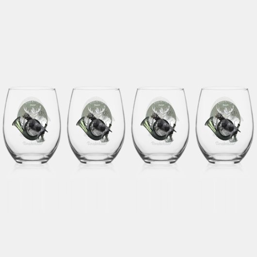 Deutsch Drahthaar Weinglas Ohne Stiel (Vorderseite)