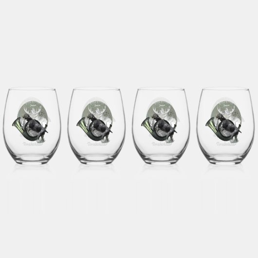 Deutsch Drahthaar Weinglas Ohne Stiel (Hinten)