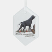 Deutsch Drahthaar, ZACHAR  Ornament Aus Glas (Vorderseite Links)