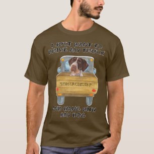 Deutsch Drahthaar zeigende Hund LKW-Fahrer T-Shirt