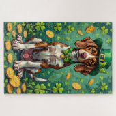 Deutsch Drahthaariger Pointer St. Patrick's Day Puzzle (Horizontal)