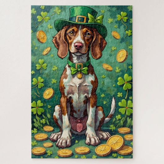 Deutsch Drahthaariger Pointer St. Patrick's Day Puzzle (Vertikal)