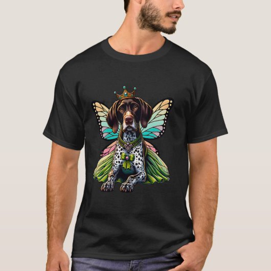 Deutsch Drahthaarpointer Lustiger GSP VATER MUTTER T-Shirt (Vorderseite)