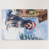 Deutsch Drahthaarpointer Schneelodge Weihnachtsman Puzzle (Horizontal)