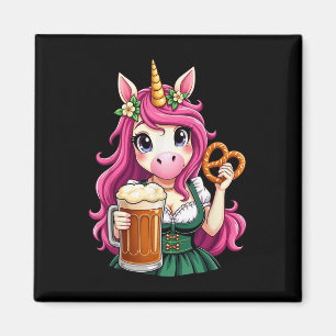 Deutsch Drindl Einicorn Bier Pretzel Funny Party _ Magnet