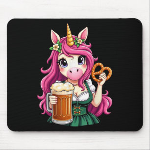 Deutsch Drindl Einicorn Bier Pretzel Funny Party _ Mousepad