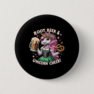 Deutsch Drindl Unicorn Bier Pretzel Funny Party Button