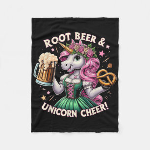 Deutsch Drindl Unicorn Bier Pretzel Funny Party Fleecedecke