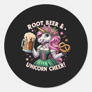 Deutsch Drindl Unicorn Bier Pretzel Funny Party Runder Aufkleber