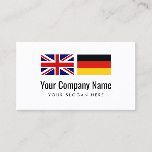 Deutsch-englischer Übersetzer der Visitenkarte (Vorderseite)