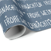 Deutsch frohe Weihnachten mit Sternen Geschenkpapier (Rolleneckpunkt)