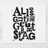 Deutsch "Happy Birthday" Lino Print Bierflaschenetikett (Einzelnes Label)