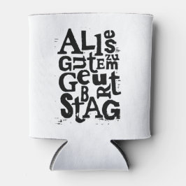 Deutsch "Happy Birthday" Lino Print Dosenkühler