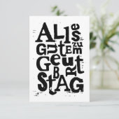 Deutsch "Happy Birthday" Lino Print Einladung (Stehend Vorderseite)