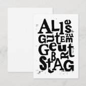 Deutsch "Happy Birthday" Lino Print Einladung (Vorne/Hinten)