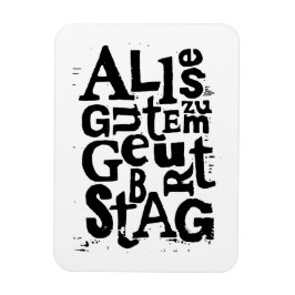 Deutsch "Happy Birthday" Lino Print Flexible Magne Magnet