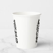 Deutsch "Happy Birthday" Lino Print Pappbecher (Rechts)