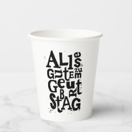 Deutsch "Happy Birthday" Lino Print Pappbecher