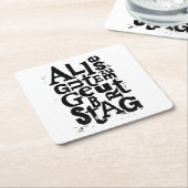 Deutsch "Happy Birthday" Lino Print Rechteckiger Pappuntersetzer (angewinkelt)