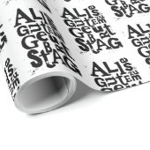 Deutsch "Happy Birthday" Lino Print Wrapping Paper Geschenkpapier (Rolleneckpunkt)