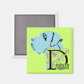 Deutsch: Hund Magnet (Vorderseite/Rückseite)