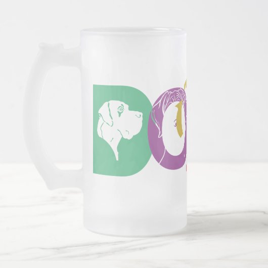 Deutsch: Hund Mattglas Bierglas (Links)