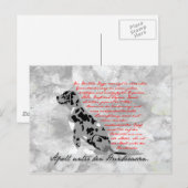 Deutsch: Hund Postkarte (Vorne/Hinten)