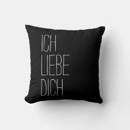 Deutsch I Liebe You Ich Liebe Dich Black and White Kissen