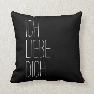 Deutsch I Liebe You Ich Liebe Dich Black and White Kissen