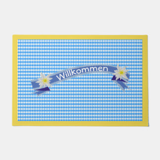 Deutsch Inspiriertes Blau mit Edelweiss geprüft Fußmatte