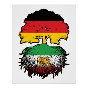 Deutsch-Iranische Wurzeln Löwe und Sonne Poster