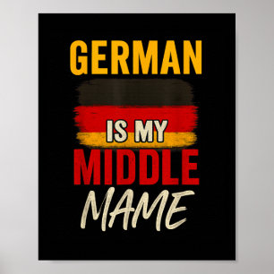 Deutsch ist mein Name Funny Germany Flag Herita Poster