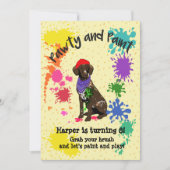 Deutsch Kurz Hair Pointer Art Einladung zum Geburt (Vorderseite)