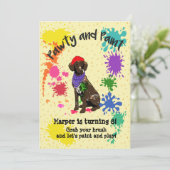 Deutsch Kurz Hair Pointer Art Einladung zum Geburt (Stehend Vorderseite)