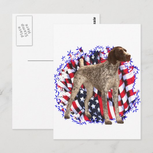 Deutsch Kurzfilmer Pointer Patriot Postkarte (Vorne/Hinten)