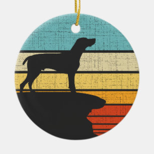 Deutsch Kurzgezeichneter Pointer Retro Vintager 60 Keramik Ornament