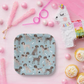 Deutsch Kurzgezogener Zeiger-Hundeknochen und Paw Pappteller (Party)