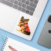 Deutsch Kurzhaar-Mutter-Tätowierung Aufkleber (Laptop mit iPhone)