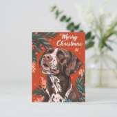 Deutsch Kurzhaar Pointer Christmas Postkarte (Stehend Vorderseite)