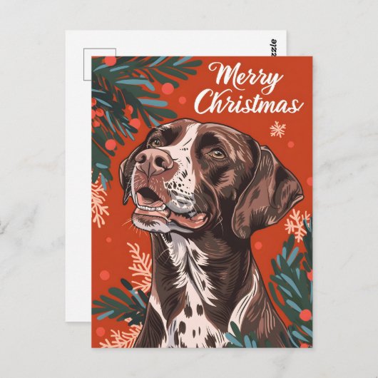 Deutsch Kurzhaar Pointer Christmas Postkarte (Vorne/Hinten)