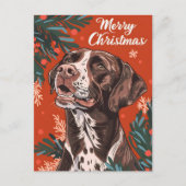 Deutsch Kurzhaar Pointer Christmas Postkarte (Vorderseite)