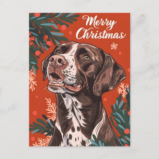 Deutsch Kurzhaar Pointer Christmas Postkarte (Vorderseite)