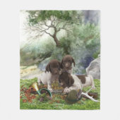 Deutsch Kurzhaarige niedliche Welpen Fleecedecke (Vorderseite)