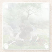 Deutsch Kurzhaarige niedliche Welpen Glasuntersetzer (Rückseite)