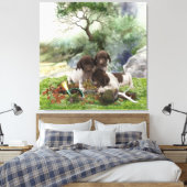 Deutsch Kurzhaarige niedliche Welpen Leinwanddruck (Insitu (Schlafzimmer))
