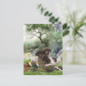 Deutsch Kurzhaarige niedliche Welpen Postkarte (Stehend Vorderseite)