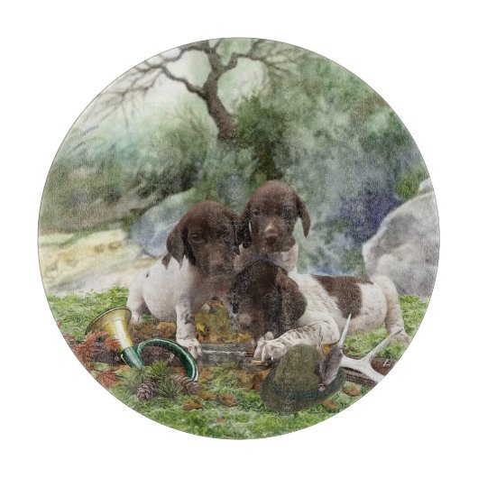 Deutsch Kurzhaarige niedliche Welpen Schneidebrett (Vorderseite)