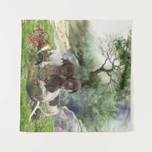 Deutsch Kurzhaarige niedliche Welpen Wandteppich (Vorderseite (Horizontal))